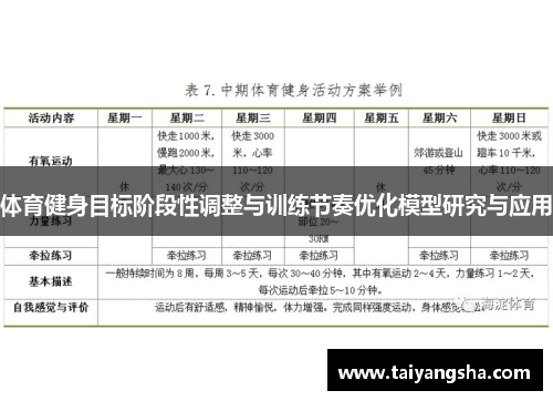 体育健身目标阶段性调整与训练节奏优化模型研究与应用